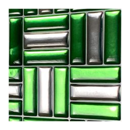Pastilha Adesiva Baguete Cromada Verde Kit 4 Placas - 4