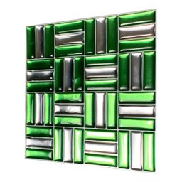 Pastilha Adesiva Baguete Cromada Verde Kit 4 Placas - 2