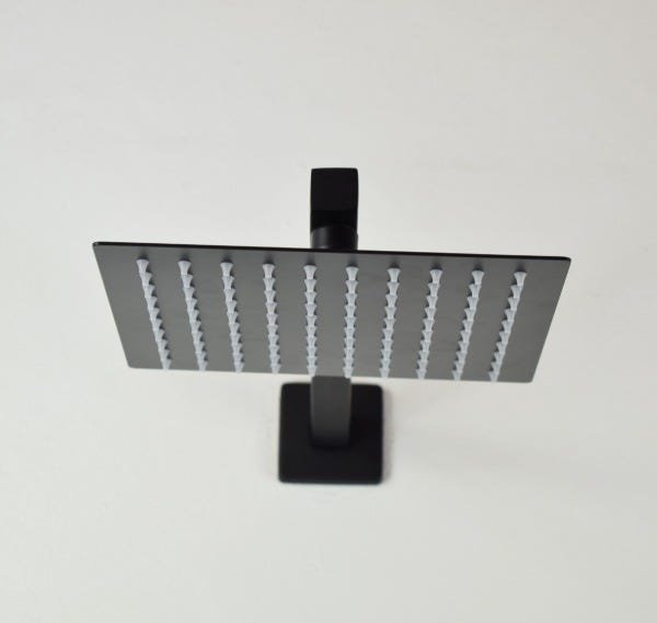 Ducha Chuveiro 20x20 Black Fosco Slim Inox Com Braço 40 Cm - 5