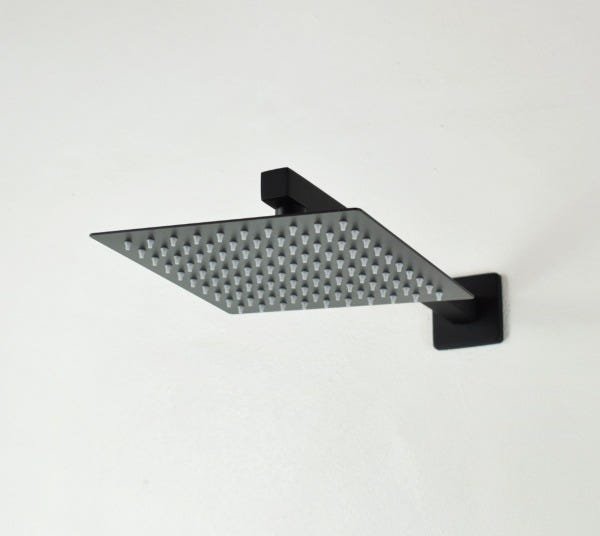 Ducha Chuveiro 20x20 Black Fosco Slim Inox Com Braço 40 Cm - 3