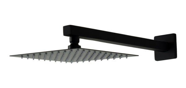Ducha Chuveiro 20x20 Black Fosco Slim Inox Com Braço 40 Cm - 1