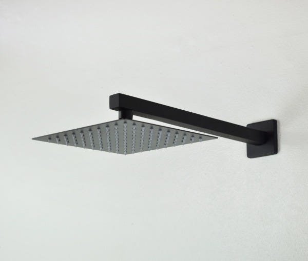 Ducha Chuveiro 20x20 Black Fosco Slim Inox Com Braço 40 Cm - 6