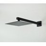Ducha Chuveiro 20x20 Black Fosco Slim Inox Com Braço 40 Cm - 6