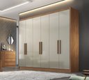 Ver imagem 2 de Guarda Roupa Casal 100% Mdf 6 Portas 8 Gavetas - Linea-cumaru/fendi - Móveis Novo Horizonte