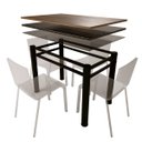 Ver imagem 2 de Base Para Mesa De Vidro Jantar 4 Lugares Preta Retangular