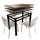 Ver imagem 1 de Base Para Mesa De Vidro Jantar 4 Lugares Preta Retangular