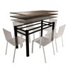 Base Para Mesa De Vidro Jantar 6 Lugares Preta Retangular - 1