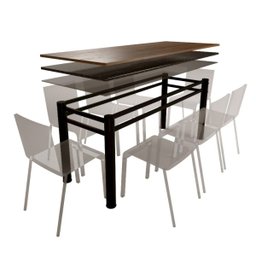 Base Para Mesa De Vidro Jantar 8 Lugares Preta Retangular - 1