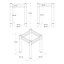 Ver imagem 4 de Base Para Mesa De Vidro Jantar 4 Lugares Preta Quadrada