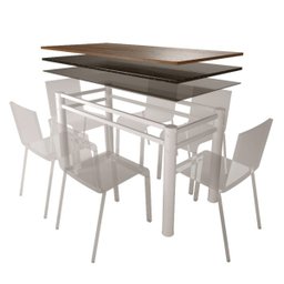 Base Para Mesa De Vidro Jantar 6 Lugares Branca Retangular - 2