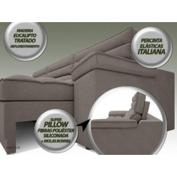 Sofá Lincoln Assento Retrátil e Reclinável Velosuede Marrom - NetSofás - 2