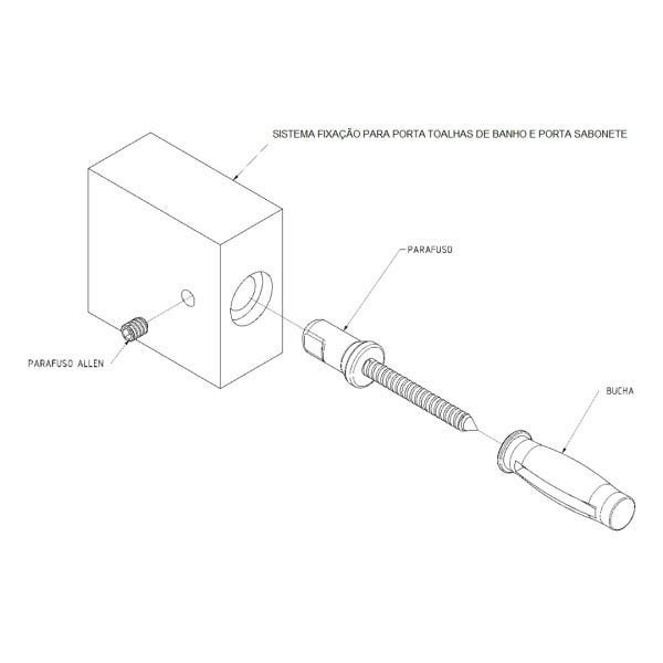 Kit De Acessórios Para Banheiro Preto Fosco Master 4 Peças - 7