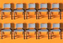 Ver imagem 1 de Kit com 10 Cadeiras Iso para Escola Escritório Comércio Cinza Base Preta Ecomhome