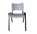 Ver imagem 3 de Kit com 10 Cadeiras Iso para Escola Escritório Comércio Cinza Base Preta Ecomhome