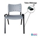 Ver imagem 5 de Kit com 10 Cadeiras Iso para Escola Escritório Comércio Cinza Base Preta Ecomhome