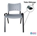 Ver imagem 5 de Kit com 10 Cadeiras Iso para Escola Escritório Comércio Cinza Base Preta Ecomhome