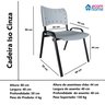 Kit com 10 Cadeiras Iso para Escola Escritório Comércio Cinza Base Preta Ecomhome - 6