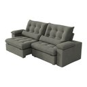 Ver imagem 1 de Sofá 5 Lugares New Imperatore Retrátil e Reclinável Suede Cinza 290cm