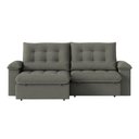 Ver imagem 4 de Sofá 5 Lugares New Imperatore Retrátil e Reclinável Suede Cinza 290cm