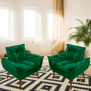 Ver imagem 4 de Kit 02 Poltrona Opala Decorativa + 01 Puff Opala Suede
