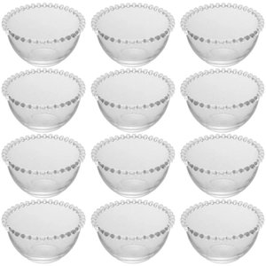 Conjunto 12 Bowls de Cristal Tigelas 400ml Doces Sobremesas Aperitivos Pearl Wolff