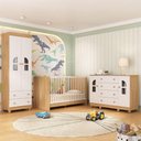 Ver imagem 1 de Quarto de Bebê Completo com Berço 3 em 1 para Colchão 130x60cm Nina Multimóveis Mp4562