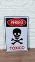 Ver imagem 5 de Kit Combo 2 Placa de Sinalização Perigo Toxico 20 X 30 Cm