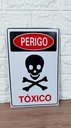 Ver imagem 4 de Kit Combo 2 Placa de Sinalização Perigo Toxico 20 X 30 Cm