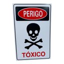 Ver imagem 2 de Kit Combo 2 Placa de Sinalização Perigo Toxico 20 X 30 Cm