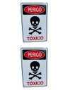 Ver imagem 1 de Kit Combo 2 Placa de Sinalização Perigo Toxico 20 X 30 Cm
