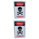 Ver imagem 1 de Kit Combo 2 Placa de Sinalização Perigo Toxico 20 X 30 Cm