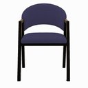 Ver imagem 3 de Cadeira de Jantar Antonella Veludo Estilo Poltrona com Pés Preto - 7 Decor Azul Marinho