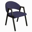 Ver imagem 1 de Cadeira de Jantar Antonella Veludo Estilo Poltrona com Pés Preto - 7 Decor Azul Marinho