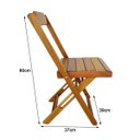 Ver imagem 5 de Conjunto de Mesa Dobrável com 4 Cadeiras de Madeira 70x70 Ideal para Bar e Restaurante Mel