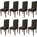 Ver imagem 1 de Kit 8 Cadeiras Sala de Jantar Estofadas Eloísa Veludo Grafite (liz Maria)