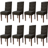 Kit 8 Cadeiras Sala de Jantar Estofadas Eloísa Veludo Grafite (liz Maria) - 1