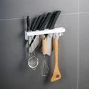Ver imagem 3 de Suporte Cozinha Porta Talheres Faqueiro 6 Ganchos Cinza
