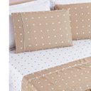 Ver imagem 2 de Jogo de Lençol Cama Queen 4 peças Micropercal 200 fios Petit Poá:Cáqui