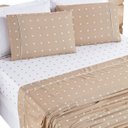Ver imagem 3 de Jogo de Lençol Cama Queen 4 peças Micropercal 200 fios Petit Poá:Cáqui