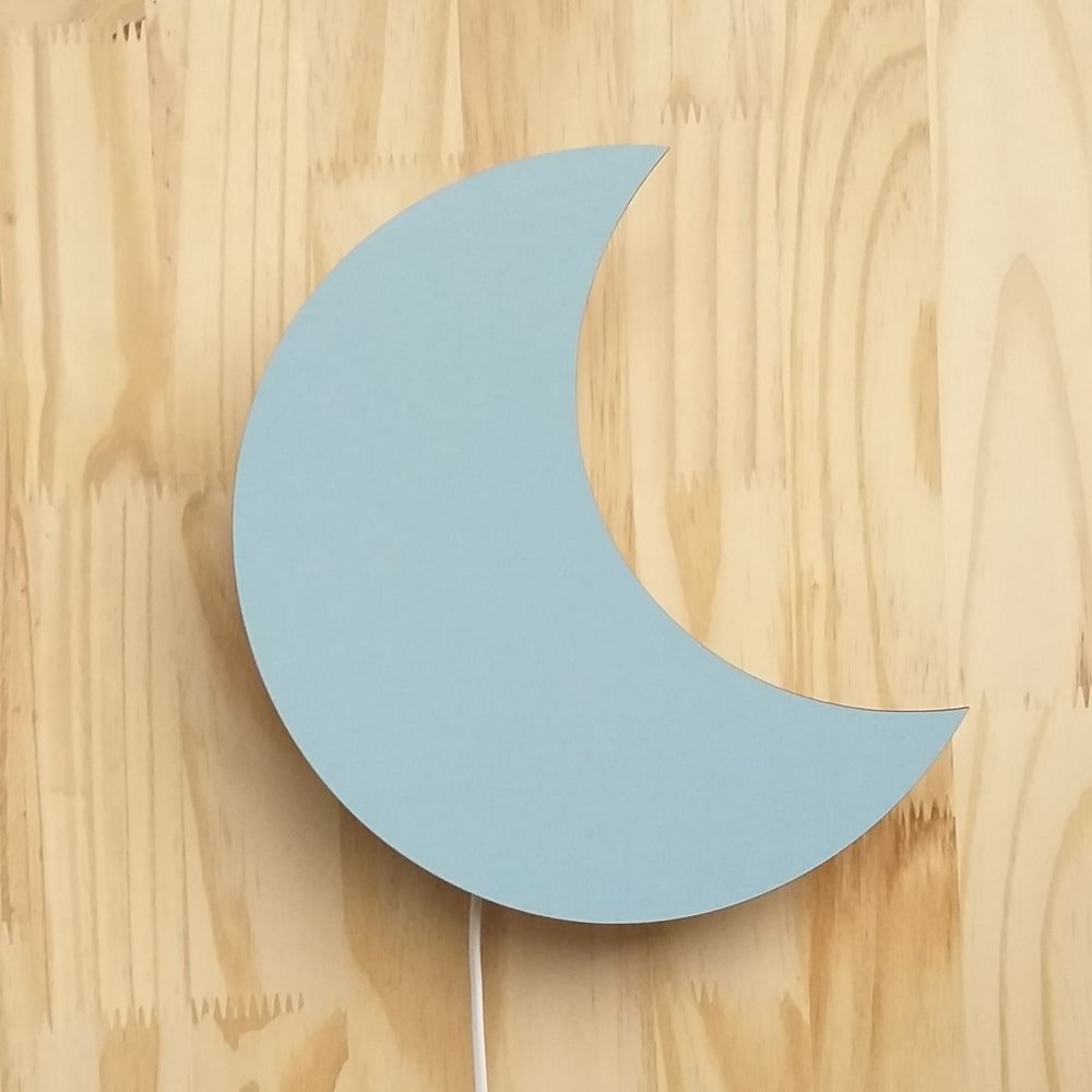 Luminária Infantil Mdf Quarto Bebê Menino Lua Azul