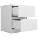 Ver imagem 5 de Mesa Cabeceira Quarto 47cm 2 Gavetas Zari Branco S01 - Mpozenato