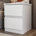Ver imagem 2 de Mesa Cabeceira Quarto 47cm 2 Gavetas Zari Branco S01 - Mpozenato
