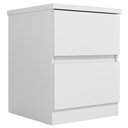 Ver imagem 1 de Mesa Cabeceira Quarto 47cm 2 Gavetas Zari Branco S01 - Mpozenato
