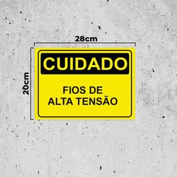 Placa de Sinalização Cuidado Fios de Alta Tensão em Pvc - 3