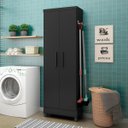 Ver imagem 1 de Armário Multiuso com 2 Portas e 5 Prateleiras Linus Preto Fosco - Qmovi