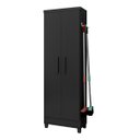 Ver imagem 3 de Armário Multiuso com 2 Portas e 5 Prateleiras Linus Preto Fosco - Qmovi