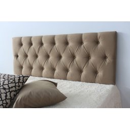 Cabeceira Estofada de Solteiro com Botões 90x50cm Cappuccino - 2