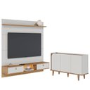 Ver imagem 1 de Painel para Tv Home Suspenso Bali 1.6 com Aparador Buffet Jurerê Off White Matte Freijó –