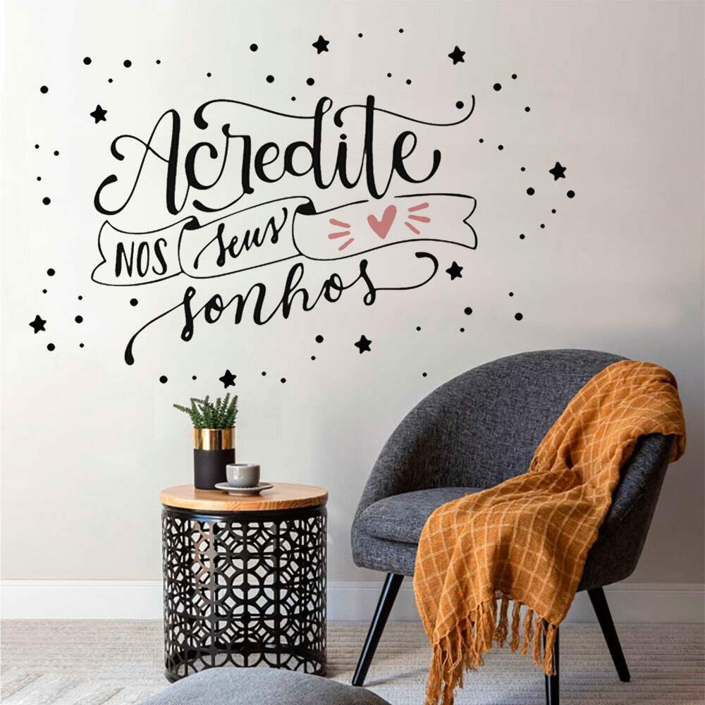 Adesivo Decorativo de Parede Acredite Nos Seus Sonhos-Medio 58x87cm - 3