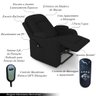 Poltrona do Papai Reclinável Massagem e Aquecimento com Elevação Lift 150° 2 Porta Copos Gambon Pu P - 3
